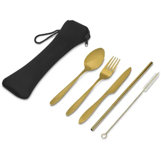 Serendipio Golden Cutlery Set Display Unbranded